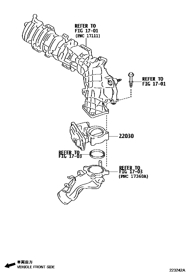 Toyota RAV4 燃油喷射系统 EPC diagram — 223242A