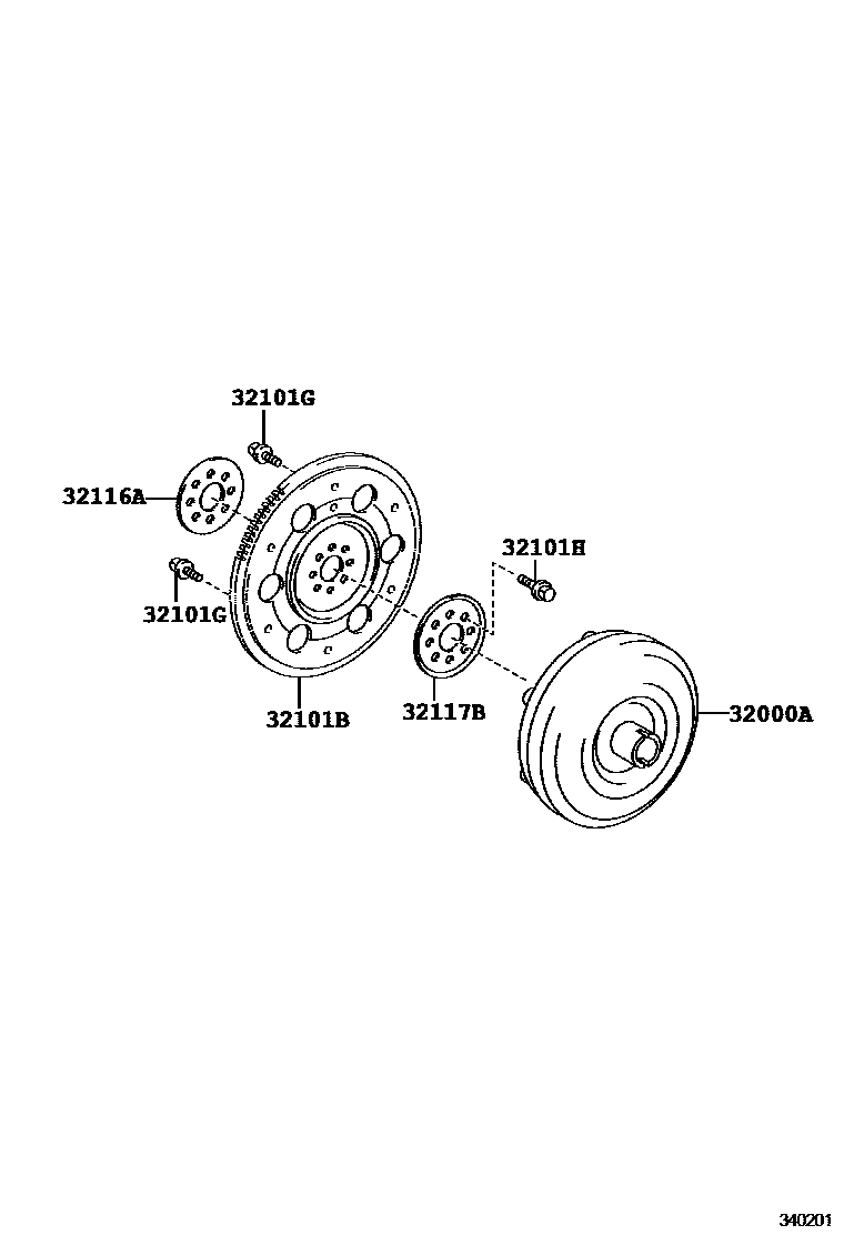 Toyota RAV4 变矩器、前油泵(CVT) EPC diagram — 340201