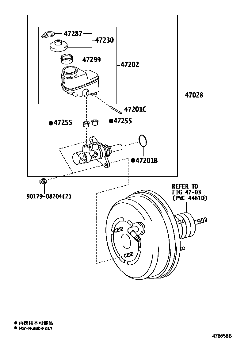 Toyota RAV4 制动总泵 EPC diagram — 478658B