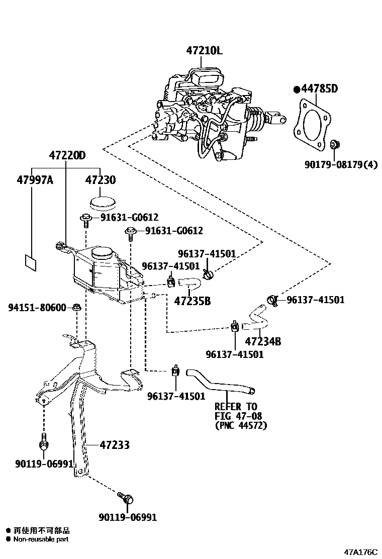 Toyota RAV4 制动总泵 EPC diagram — 47A176C