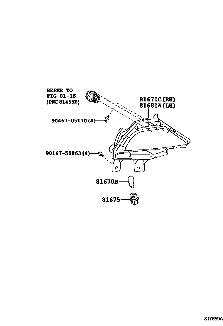 Toyota RAV4 倒车灯 EPC diagram — 817659A