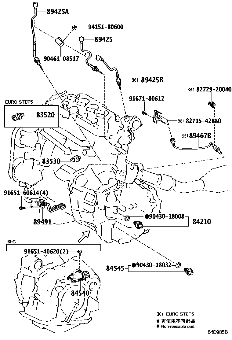 Toyota RAV4 开关和继电器和ECU EPC diagram — 84D985B
