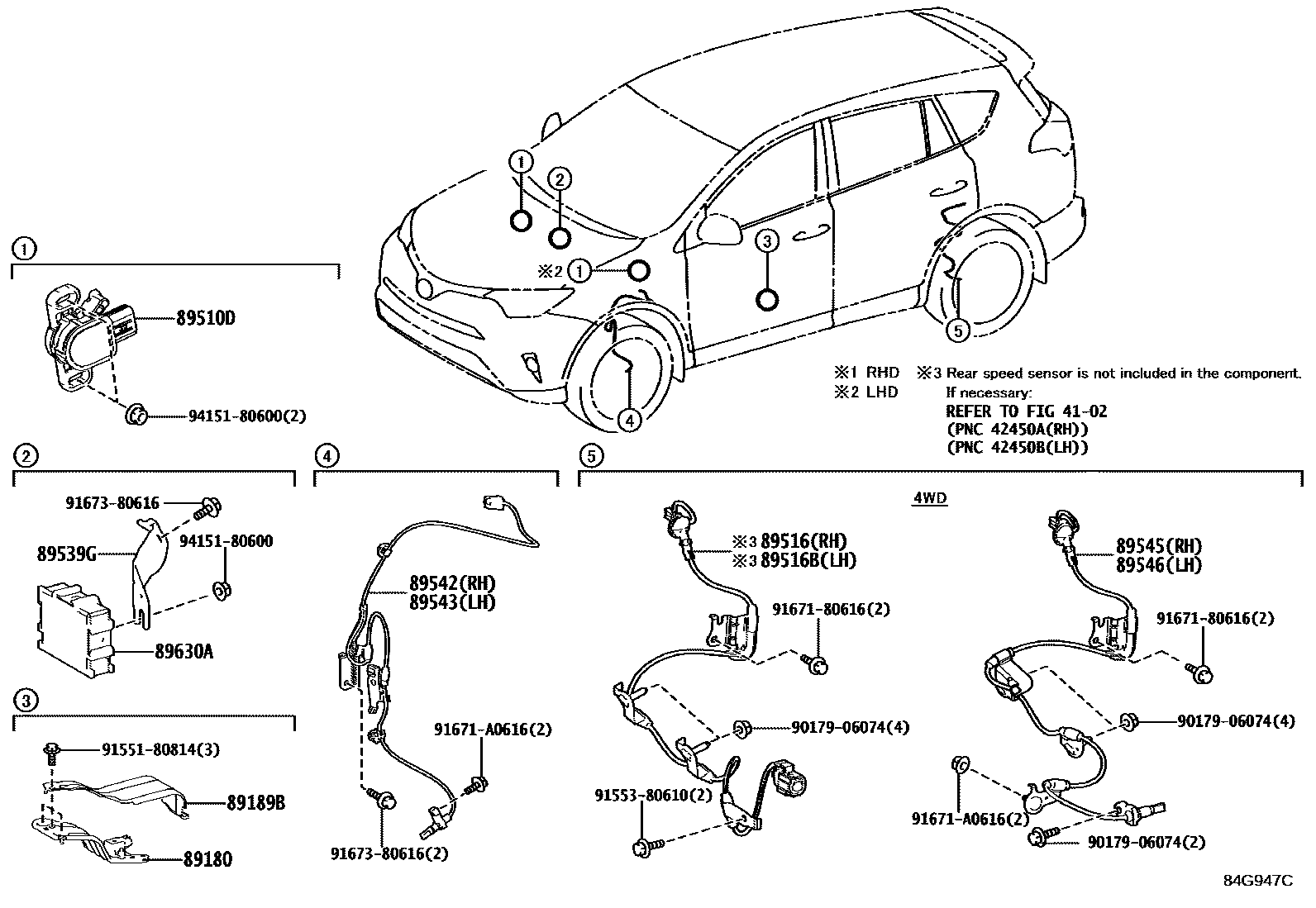 Toyota RAV4 ABS 和 VSC EPC diagram — 84G947C