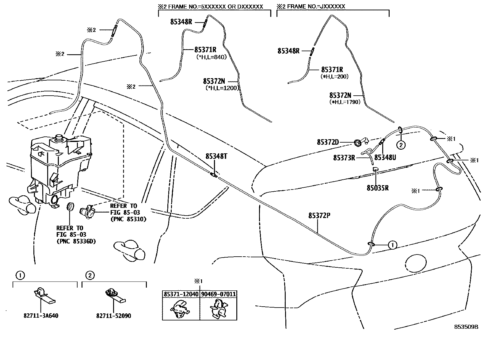 Toyota RAV4 后清洗器 EPC diagram — 853509B
