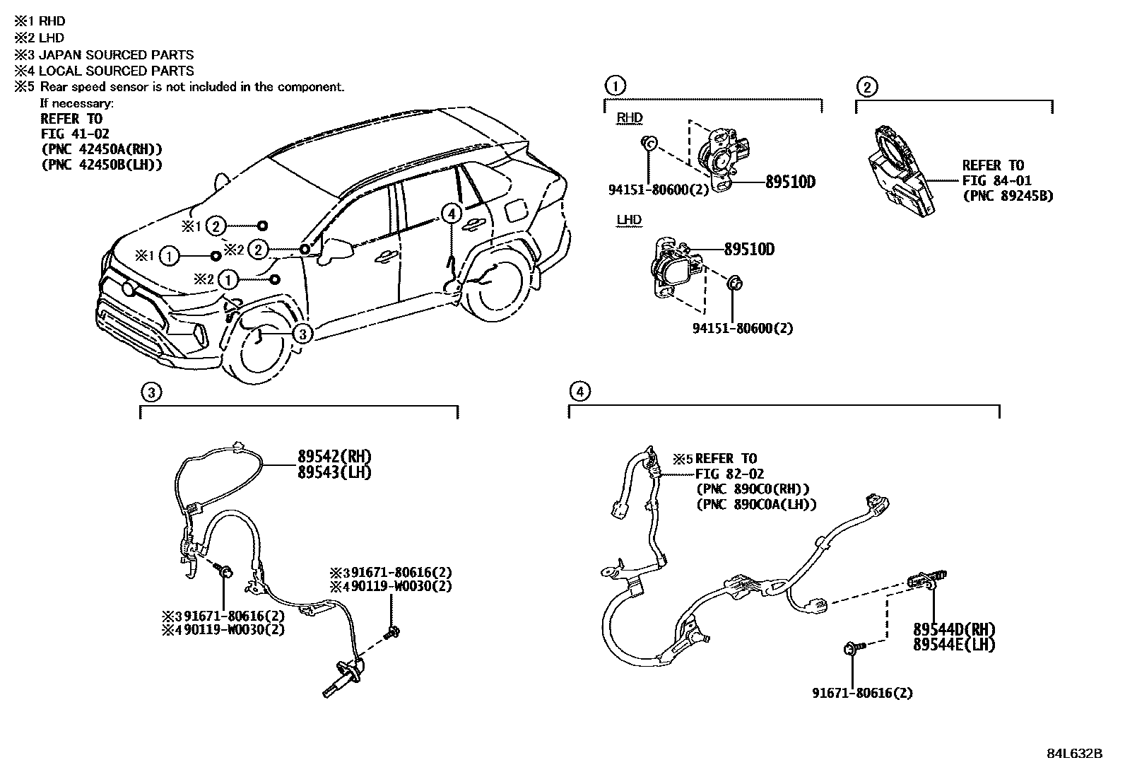 Toyota RAV4 ABS 和 VSC EPC diagram — 84L632B