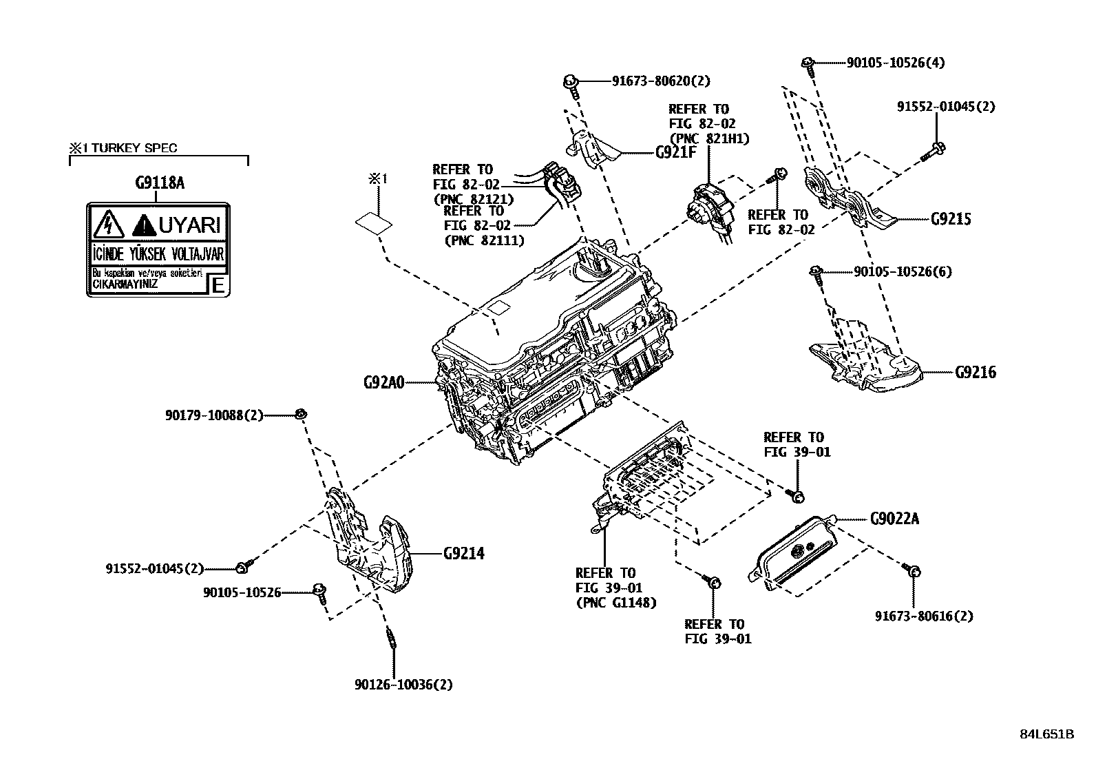 Toyota RAV4 HV逆变器 EPC diagram — 84L651B