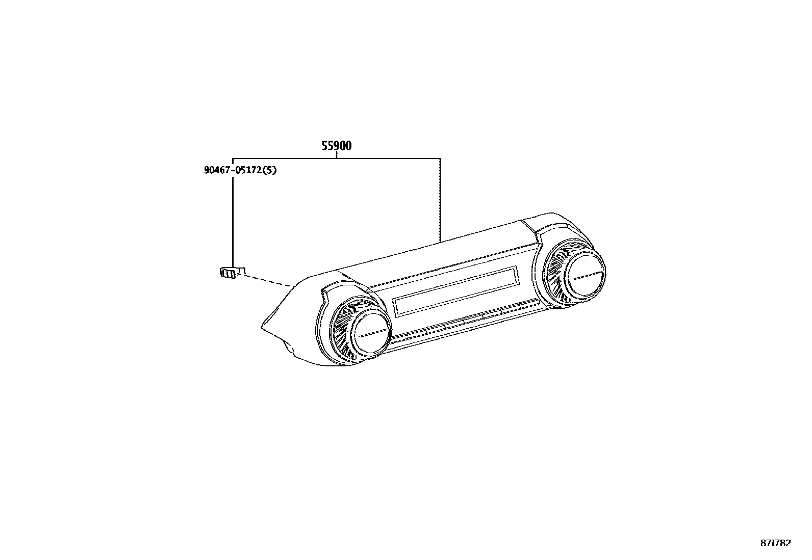 Toyota RAV4 暖风和空调系统 - 控制器和风管 EPC diagram — 87I782