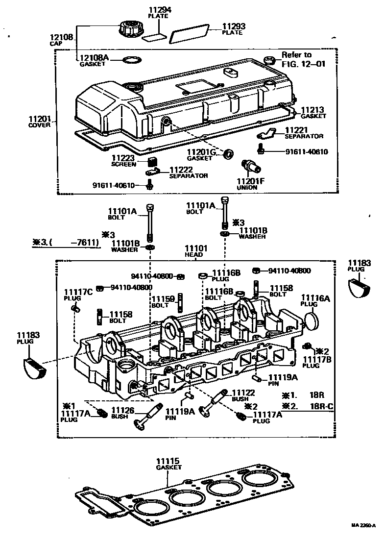 Toyota HILUX Cylinder Head EPC diagram — MA2350A
