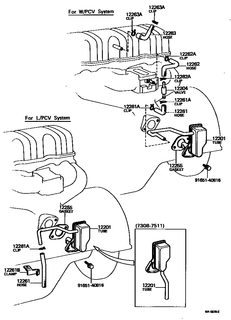 Toyota HILUX Ventilation Hose EPC diagram — MA0678E