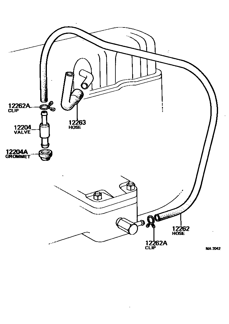 Toyota HILUX Ventilation Hose EPC diagram — MA2042