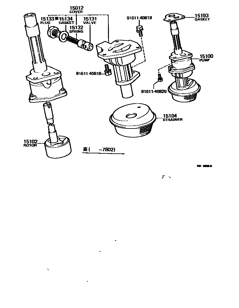 Toyota HILUX Engine Oil Pump EPC diagram — MA0989B