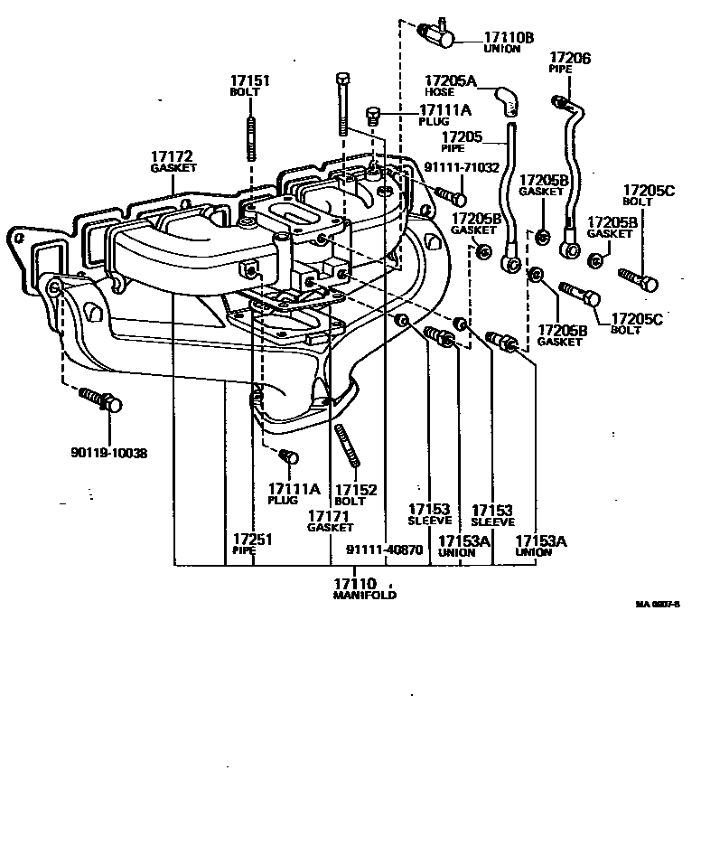 Toyota HILUX Manifold EPC diagram — MA0907B