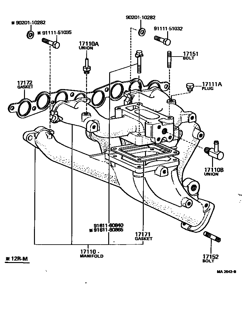 Toyota HILUX Manifold EPC diagram — MA2642B