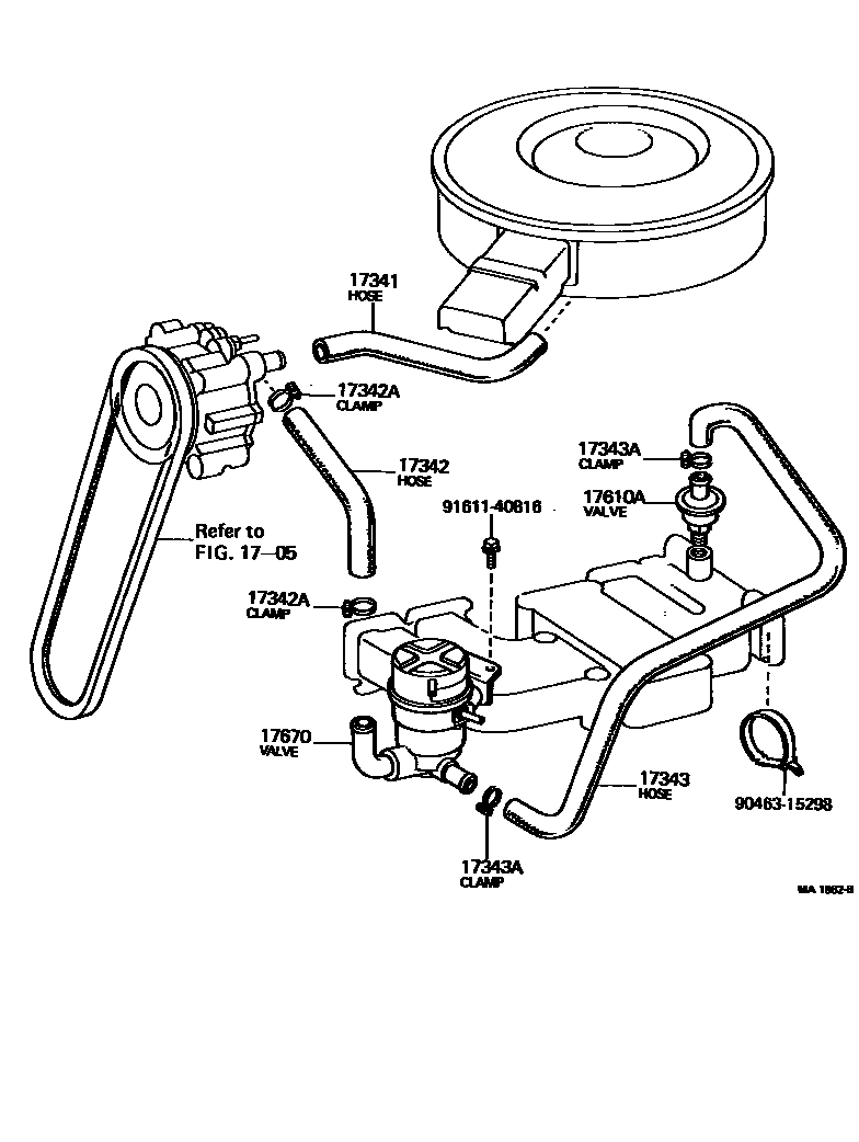 Toyota HILUX 歧管喷气系统 EPC diagram — MA1862B