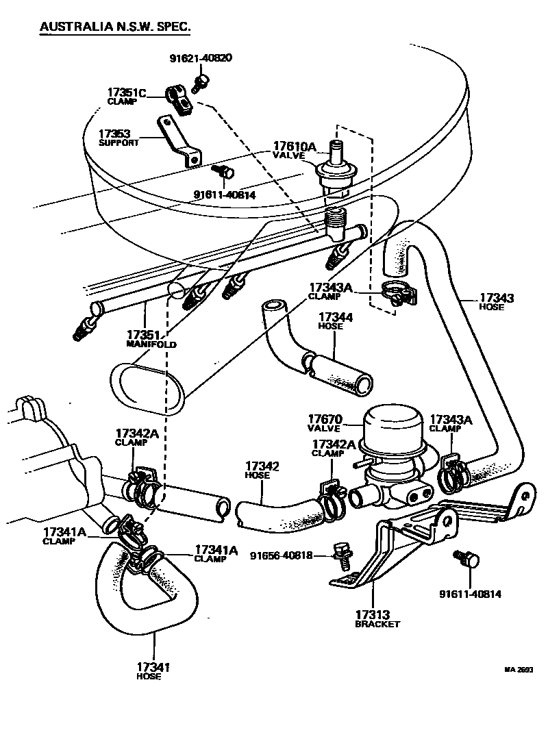 Toyota HILUX 歧管喷气系统 EPC diagram — MA2693