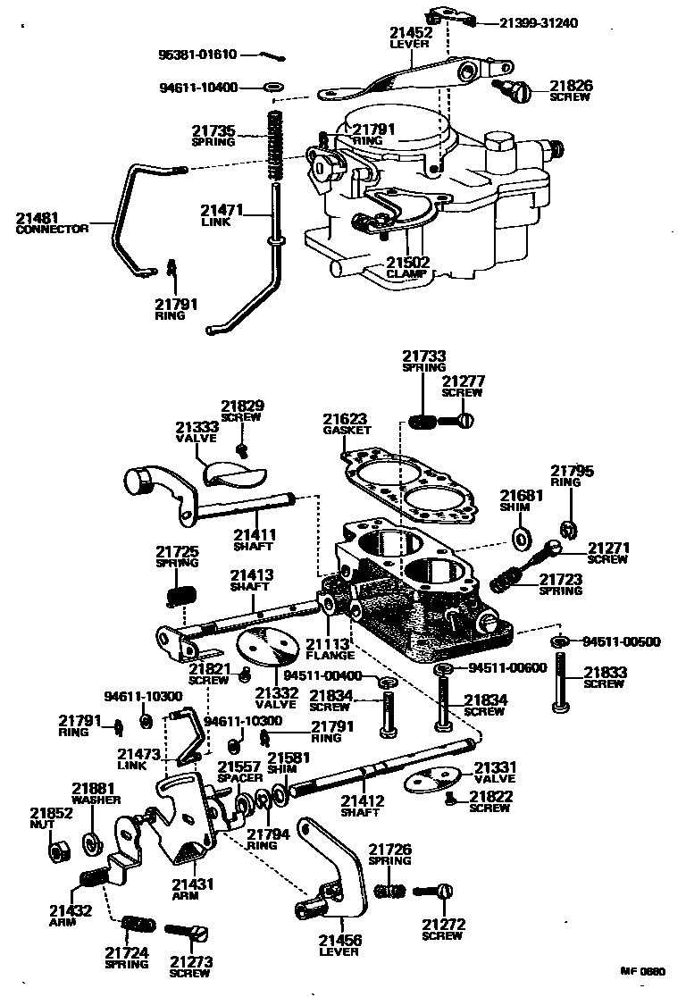 Toyota HILUX 化油器 EPC diagram — MF0660