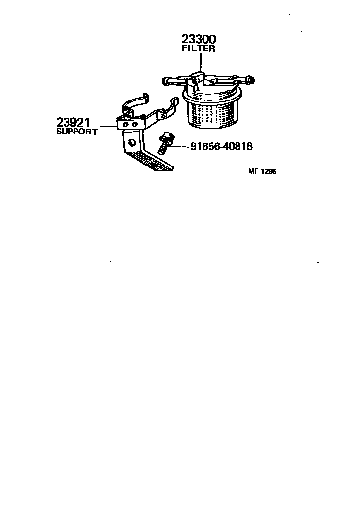 Toyota HILUX fuel filter EPC diagram — MF1296