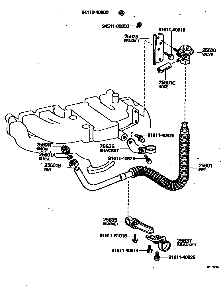 Toyota HILUX 废气再循环系统 EPC diagram — MF1715