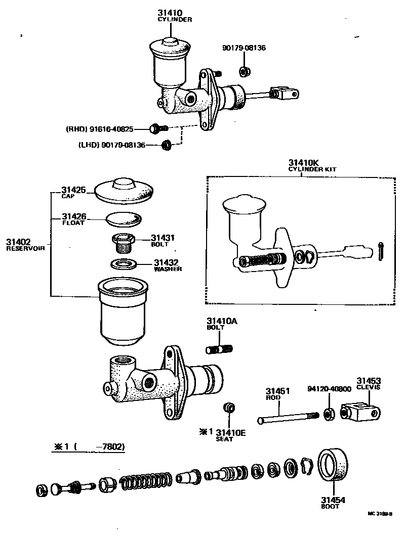 Toyota HILUX 离合器总泵 EPC diagram — MC3189B