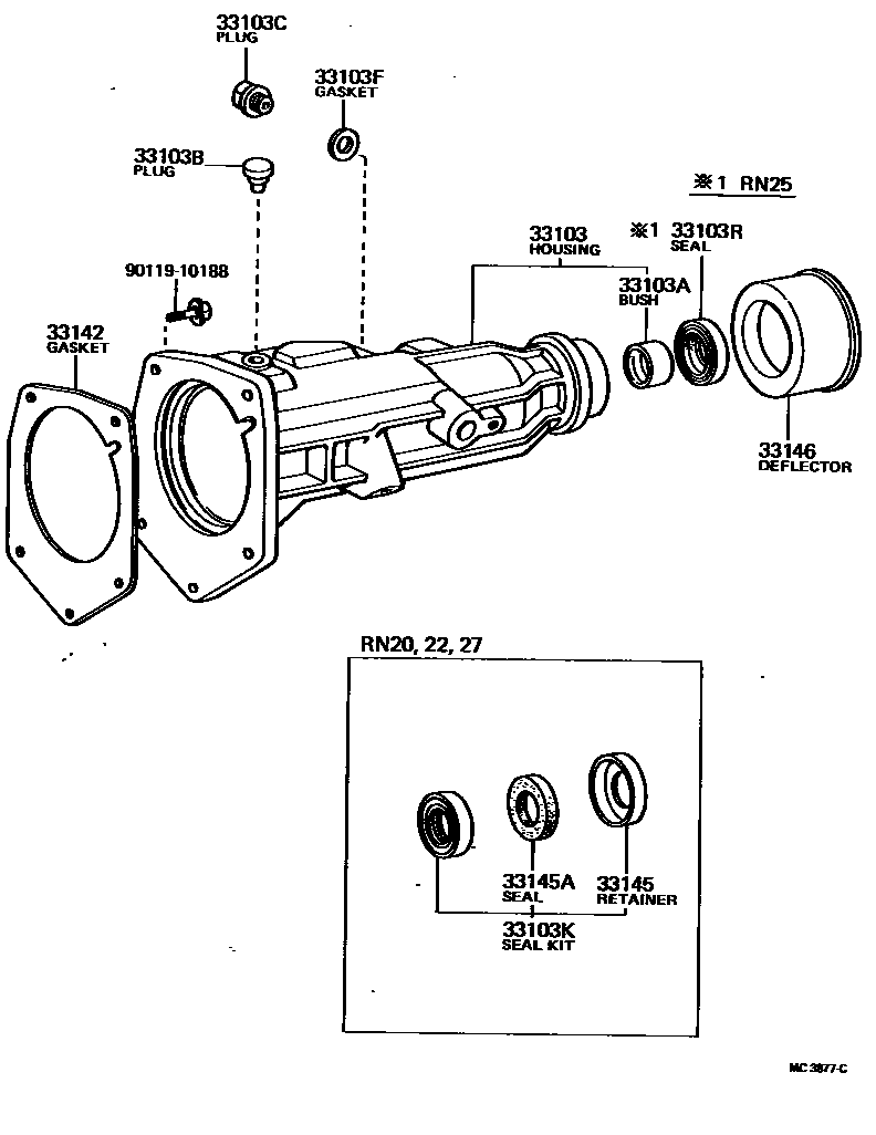Toyota HILUX Extended shell (MTM) EPC diagram — MC3877C