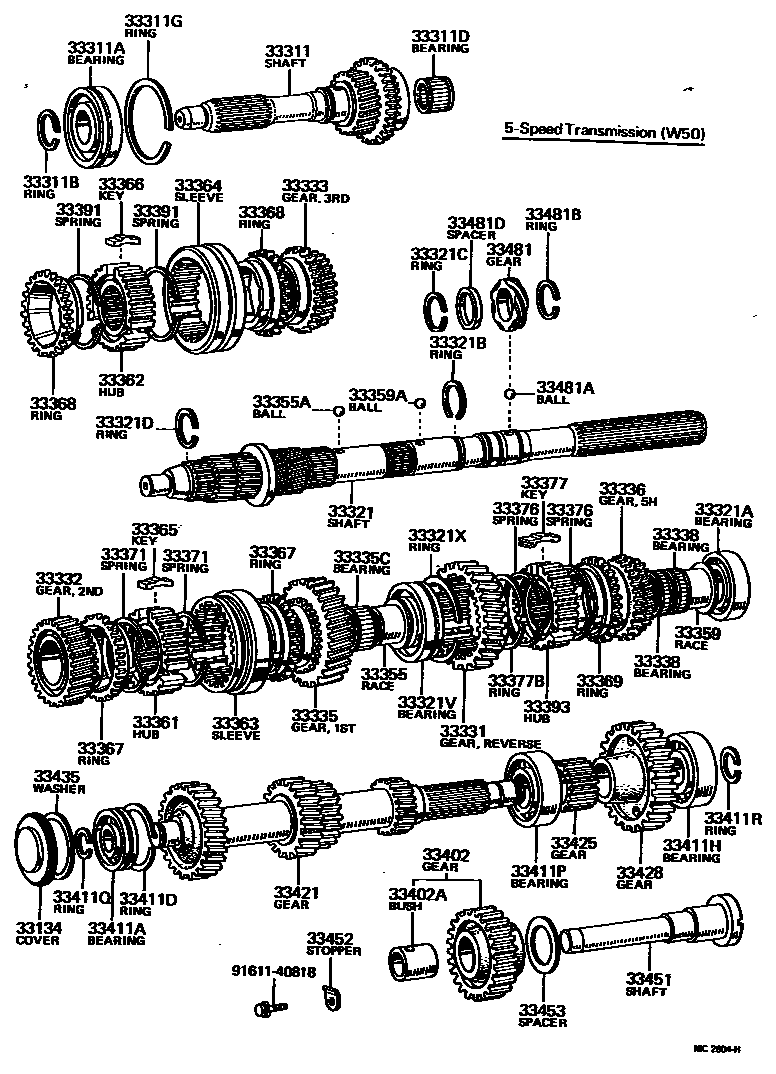 Toyota HILUX 变速器齿轮(MTM) EPC diagram — MC2604H