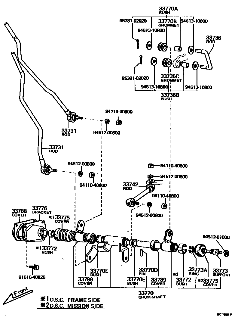 Toyota HILUX 控制轴和横轴 EPC diagram — MC1825F