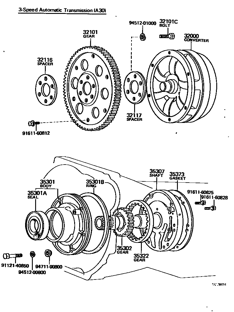Toyota HILUX 变矩器、前油泵和链条(ATM) EPC diagram — MC2663E