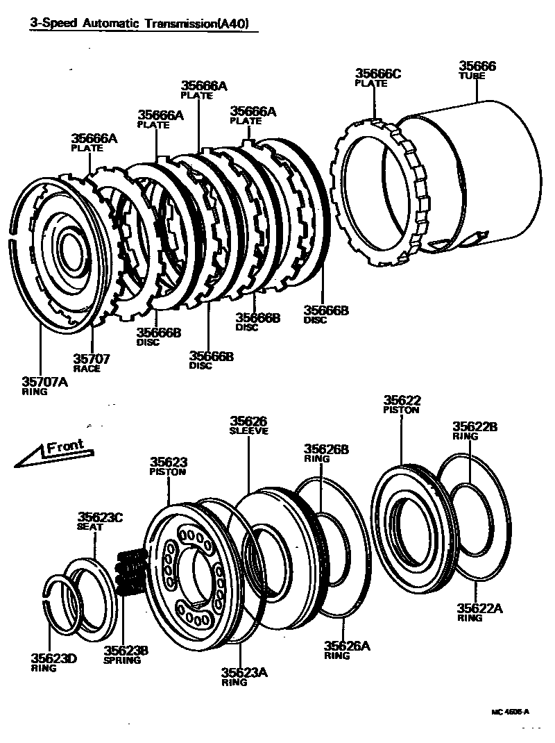 Toyota HILUX 3号制动器、一档和倒档制动器(ATM) EPC diagram — MC4606A