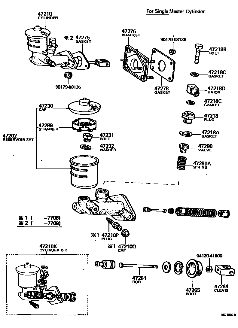 Toyota HILUX 制动总泵 EPC diagram — MC1860D