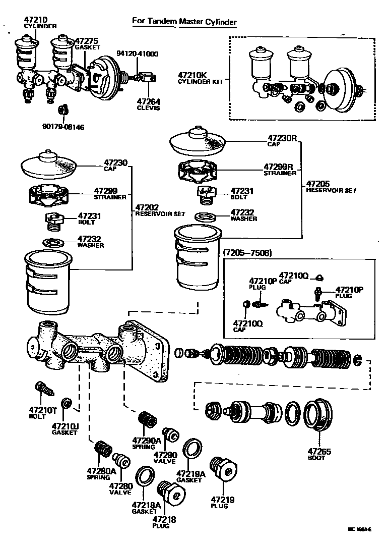 Toyota HILUX 制动总泵 EPC diagram — MC1861E