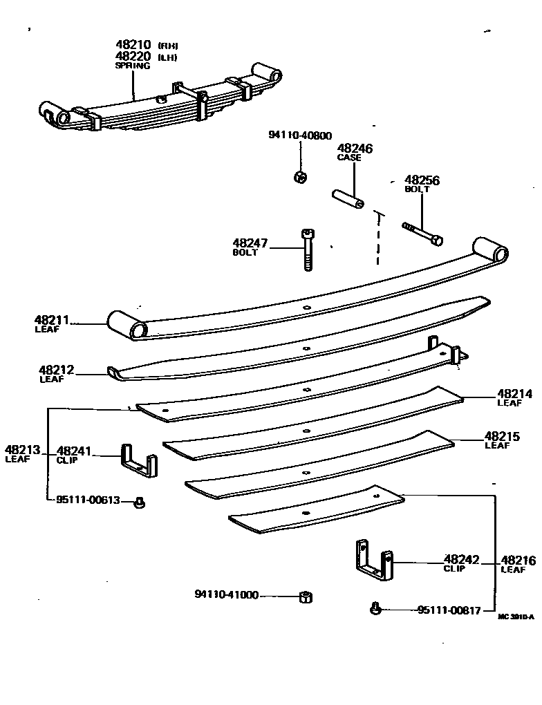 Toyota HILUX Rear Spring & Shock Absorber EPC diagram — MC3910A