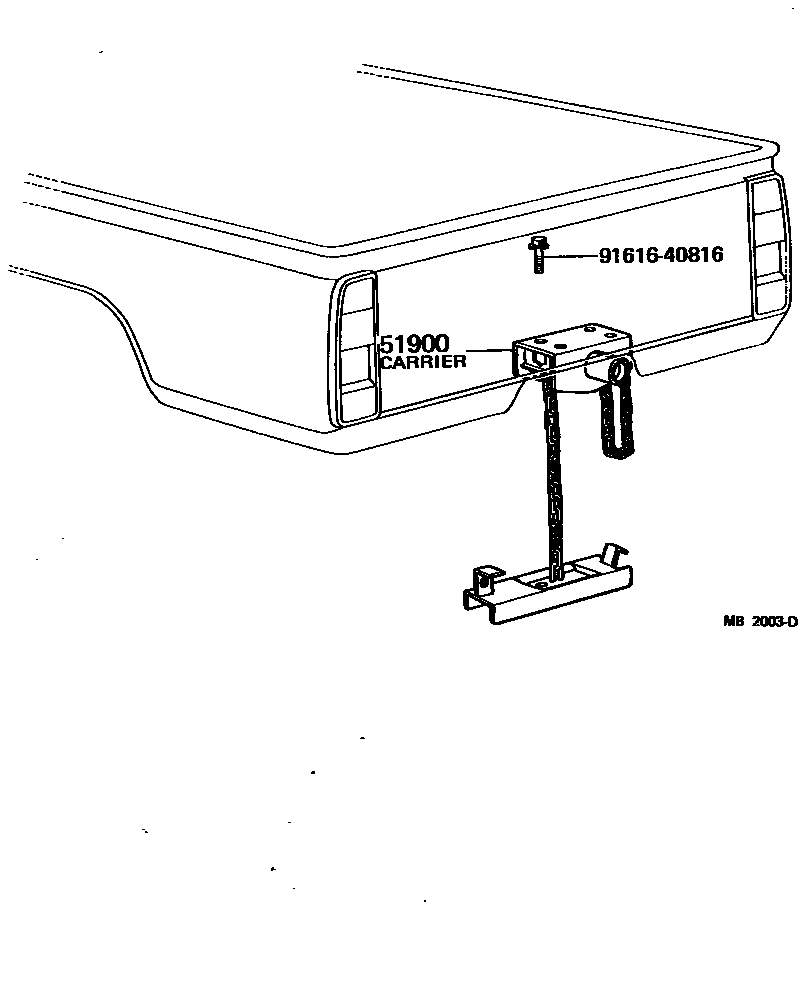 Toyota HILUX Spare tire rack EPC diagram — MB2003D