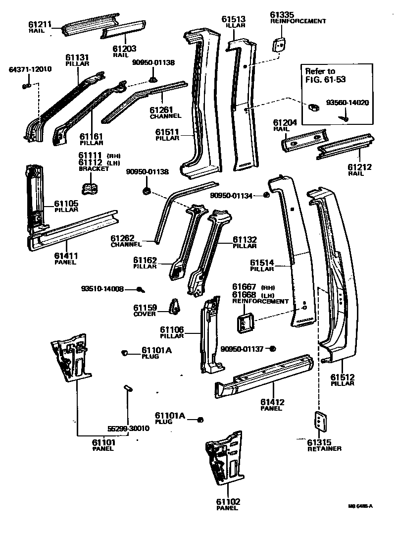 Toyota HILUX 侧梁 EPC diagram — MB6486A