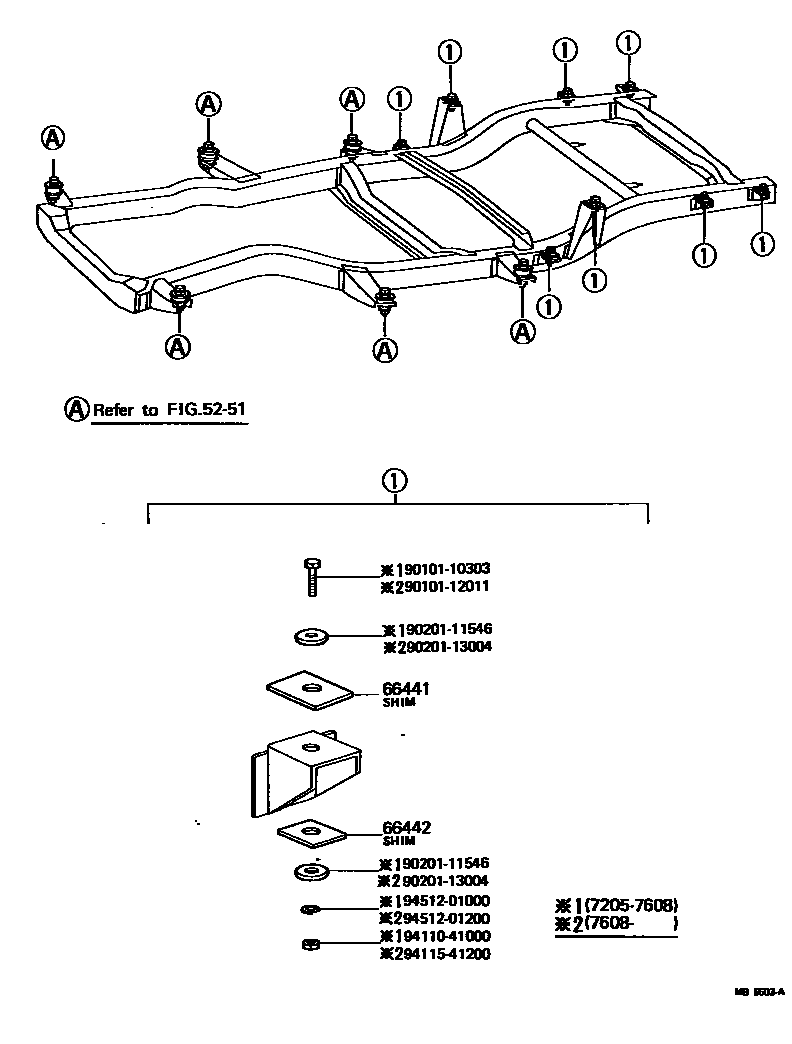 Toyota HILUX 后车身悬置 EPC diagram — MB5603A