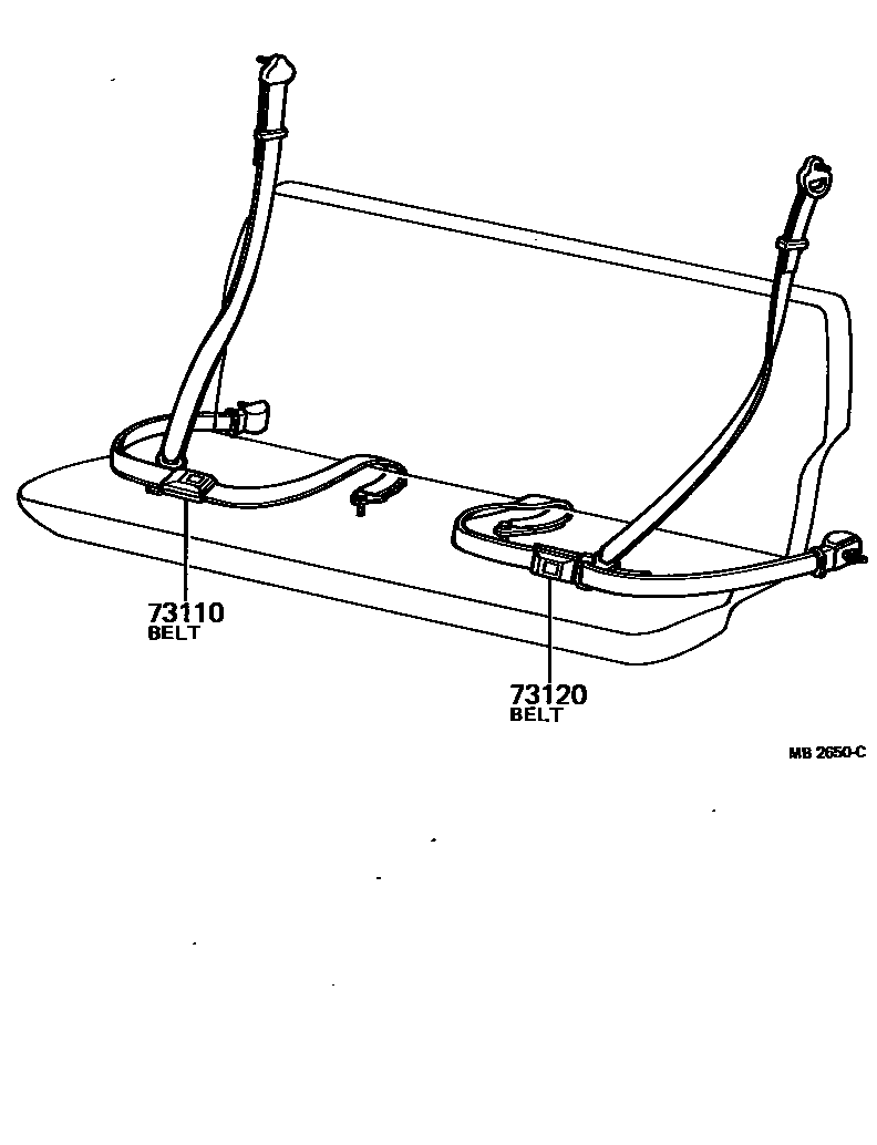 Toyota HILUX seat belt EPC diagram — MB2650C