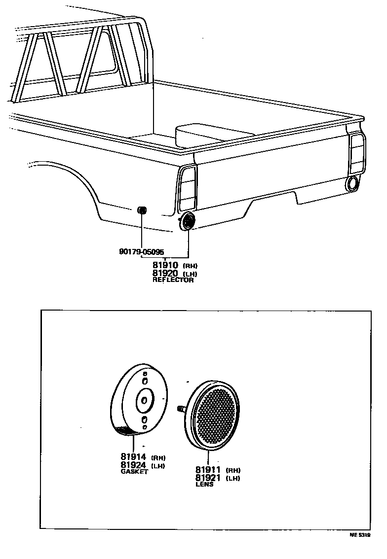 Toyota HILUX reflector EPC diagram — ME5319