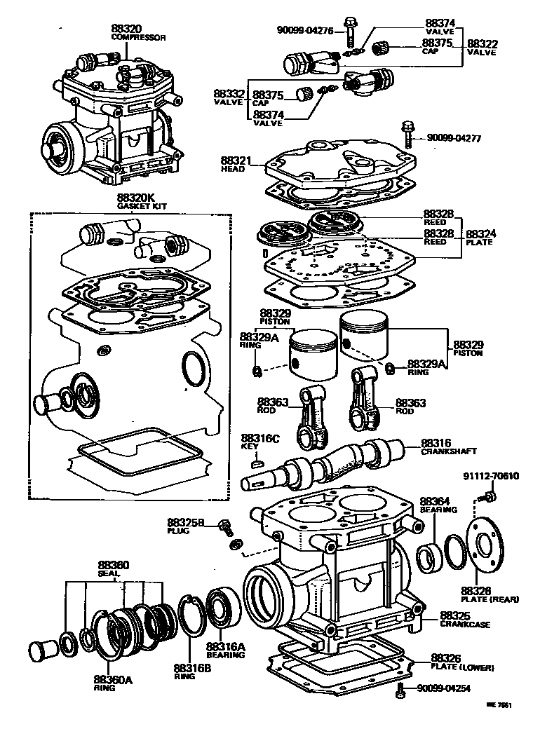 Toyota HILUX Heating & Air Conditioning - Compressor EPC diagram — ME7551