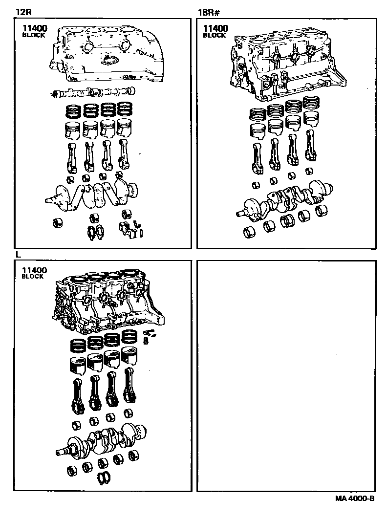 Toyota HILUX Short Block Assembly EPC diagram — MA4000B