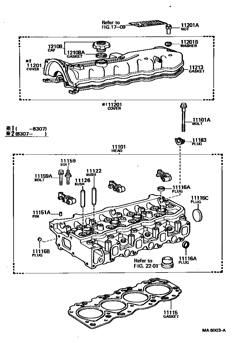 Toyota HILUX Cylinder Head EPC diagram — MA6003A