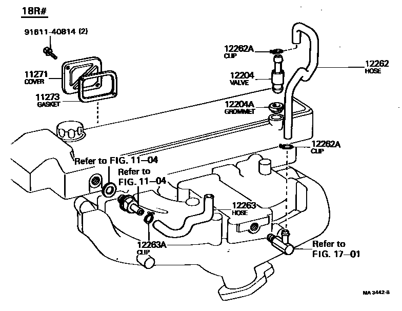 Toyota HILUX Ventilation Hose EPC diagram — MA3442B