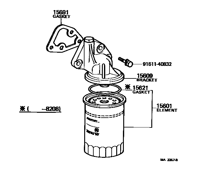 Toyota HILUX Oil Filter EPC diagram — MA3357B