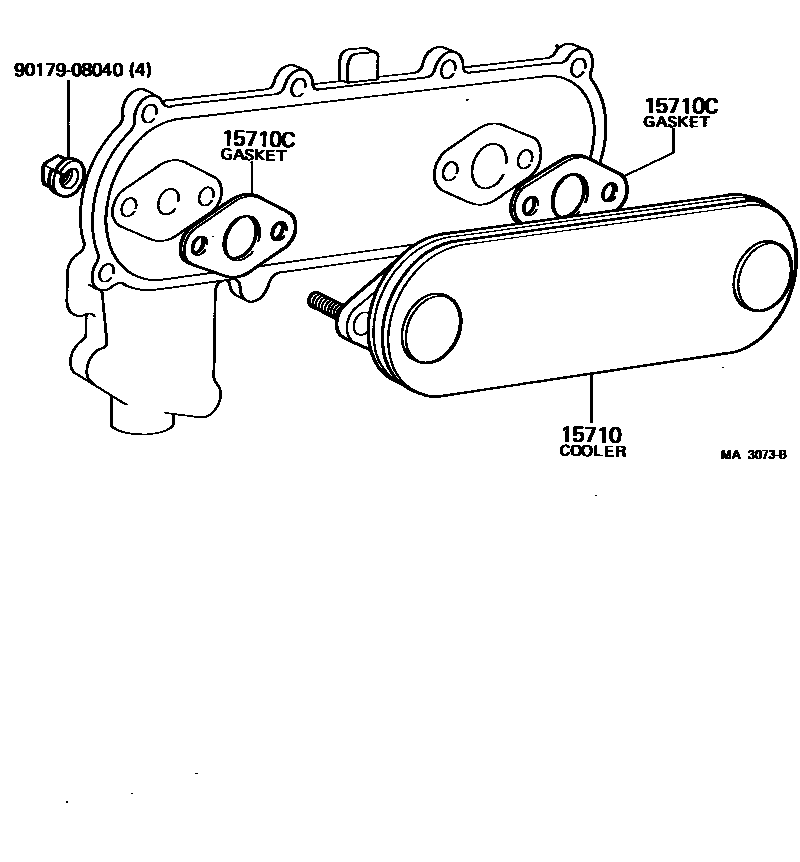 Toyota HILUX Engine Oil Cooler EPC diagram — MA3073B