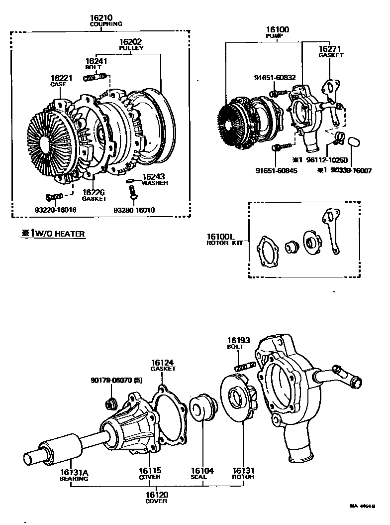Toyota HILUX Water Pump EPC diagram — MA4464B