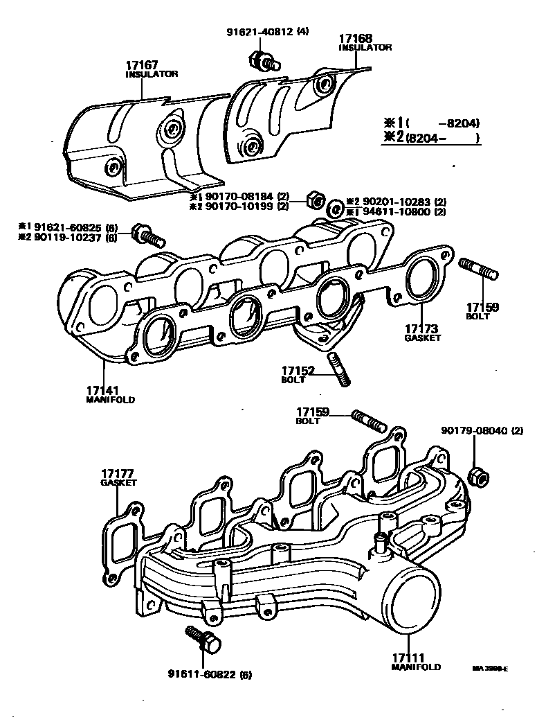 Toyota HILUX Manifold EPC diagram — MA3996E