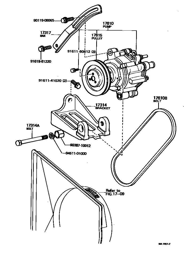 Toyota HILUX 空气泵 EPC diagram — MA1861F