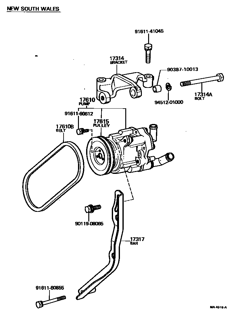 Toyota HILUX 空气泵 EPC diagram — MA4616A