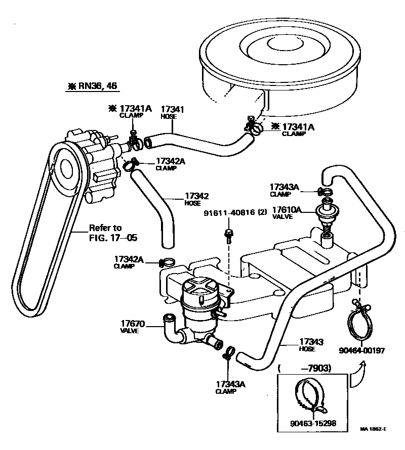 Toyota HILUX 歧管喷气系统 EPC diagram — MA1862E