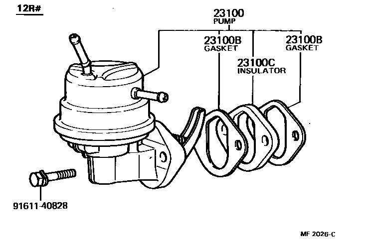 Toyota HILUX 燃油泵和燃油管 EPC diagram — MF2026C