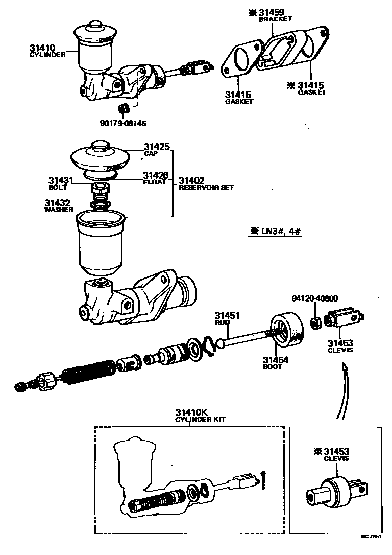 Toyota HILUX 离合器总泵 EPC diagram — MC7651