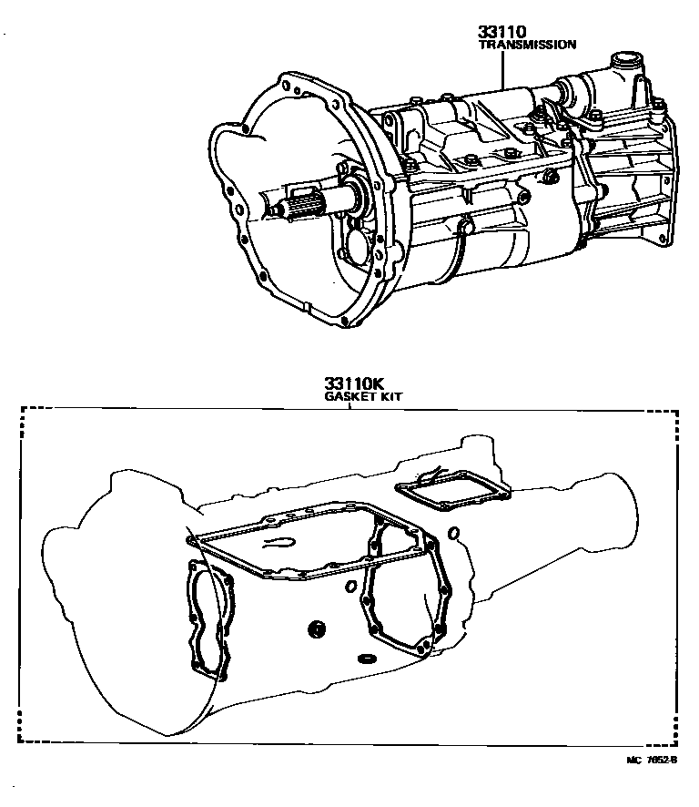 Toyota HILUX 传动桥或变速器总成和衬垫组件(MTM) EPC diagram — MC7652B